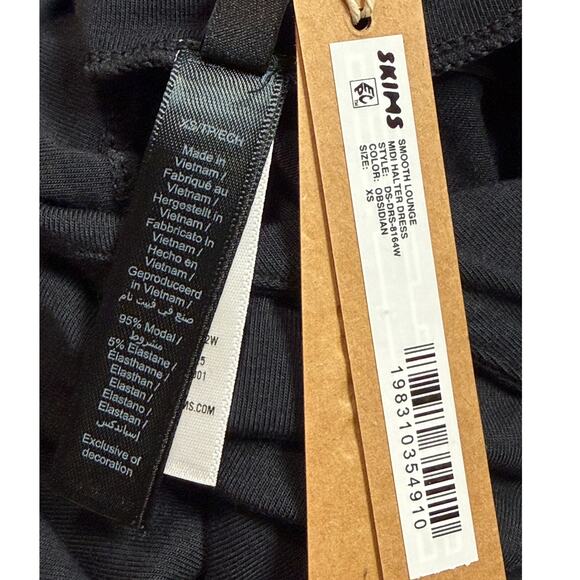 SKIMS Smooth Layers Lounge Halter Dress Obsidian XS NWT $84 - Picture 4 of 5